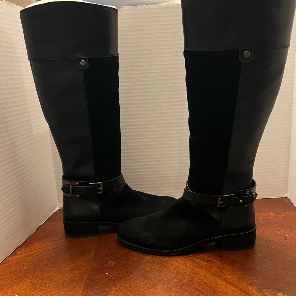 Vince Camuto Black Over the Knee Boots Sleek Design